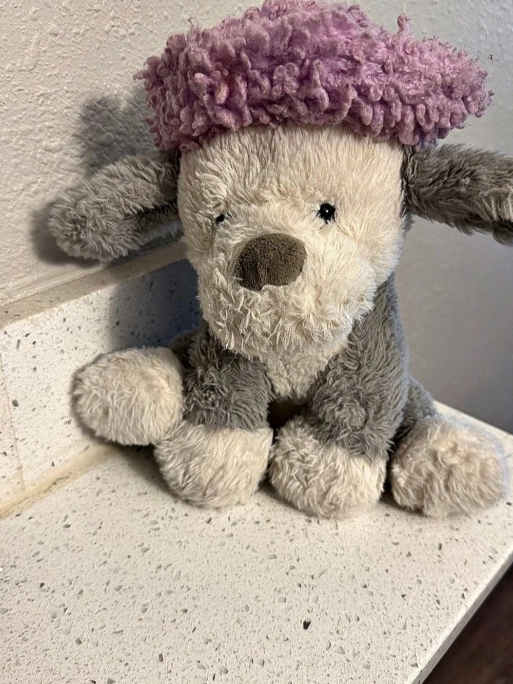 Jellycat Rufferty Puppy 'Wizard' Gray & Pink Plush Dog Toy